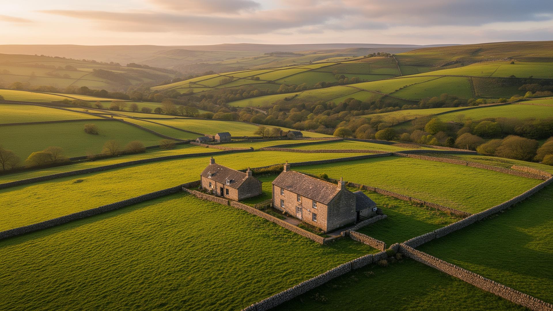 Yorkshire dales at golden hour